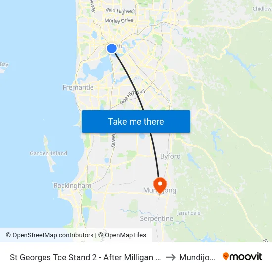 St Georges Tce Stand 2 - After Milligan St to Mundijong map