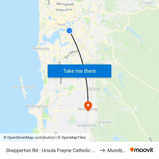 Shepperton Rd - Ursula Frayne Catholic Coll Sen to Mundijong map
