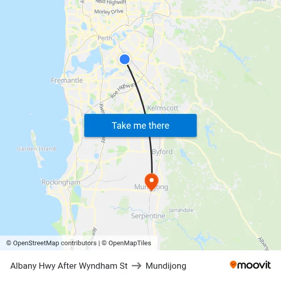 Albany Hwy After Wyndham St to Mundijong map
