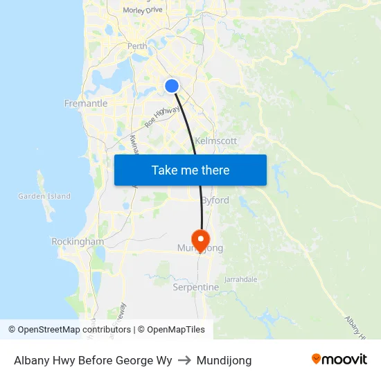 Albany Hwy Before George Wy to Mundijong map