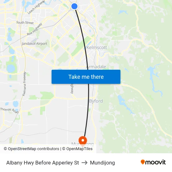 Albany Hwy Before Apperley St to Mundijong map