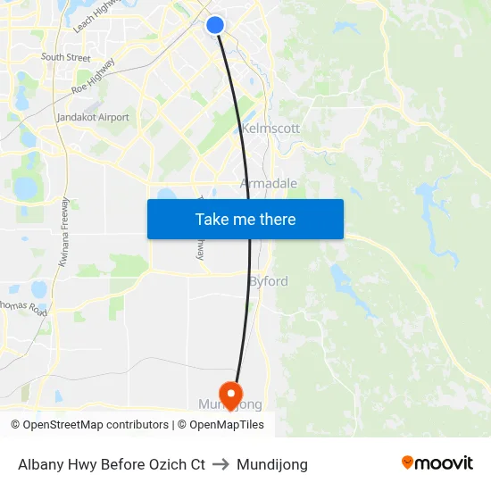 Albany Hwy Before Ozich Ct to Mundijong map