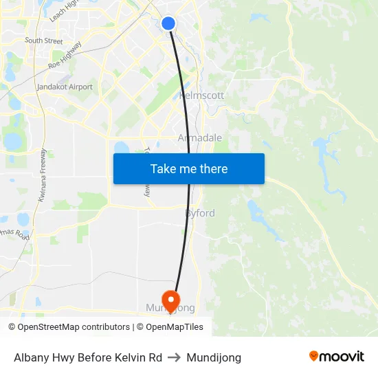 Albany Hwy Before Kelvin Rd to Mundijong map
