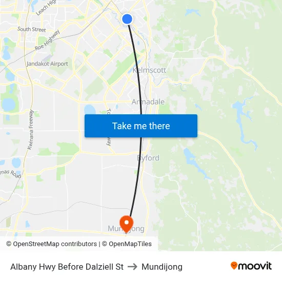 Albany Hwy Before Dalziell St to Mundijong map