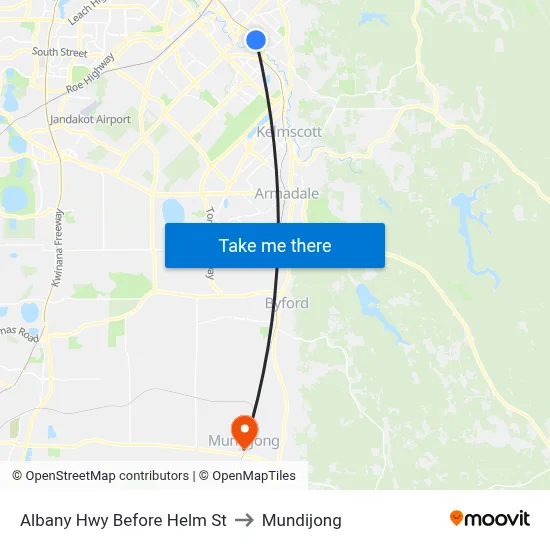 Albany Hwy Before Helm St to Mundijong map