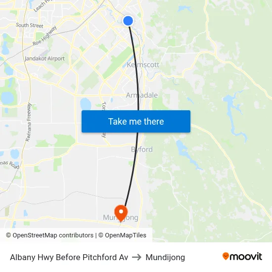 Albany Hwy Before Pitchford Av to Mundijong map