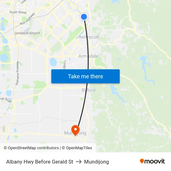 Albany Hwy Before Gerald St to Mundijong map