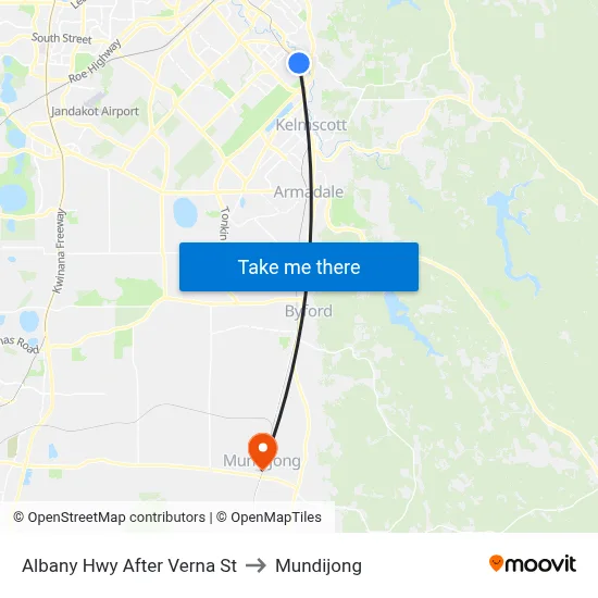 Albany Hwy After Verna St to Mundijong map
