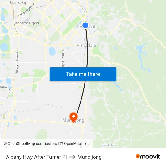 Albany Hwy After Turner Pl to Mundijong map