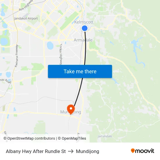 Albany Hwy After Rundle St to Mundijong map