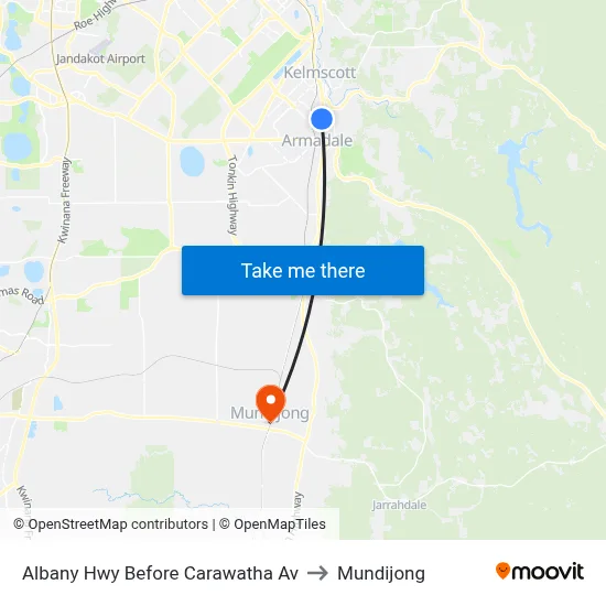 Albany Hwy Before Carawatha Av to Mundijong map