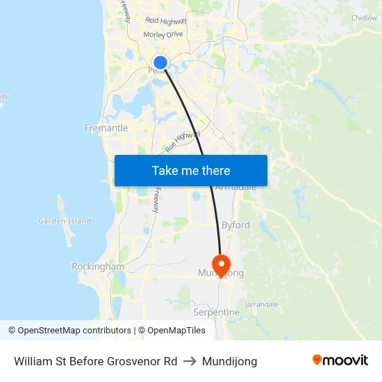 William St Before Grosvenor Rd to Mundijong map