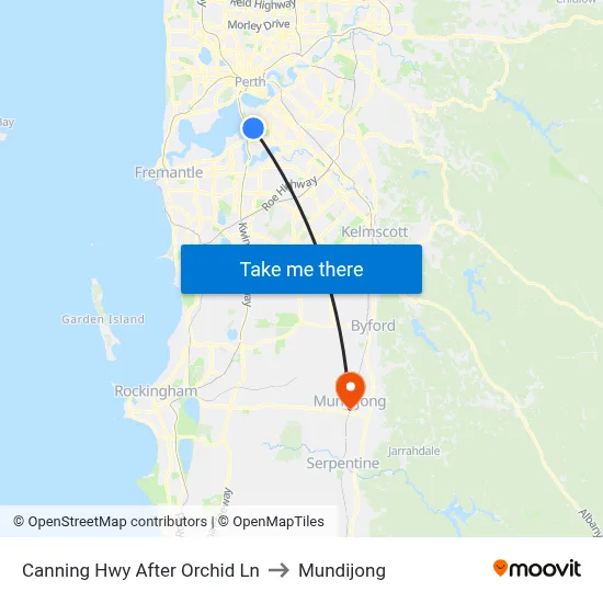 Canning Hwy After Orchid Ln to Mundijong map