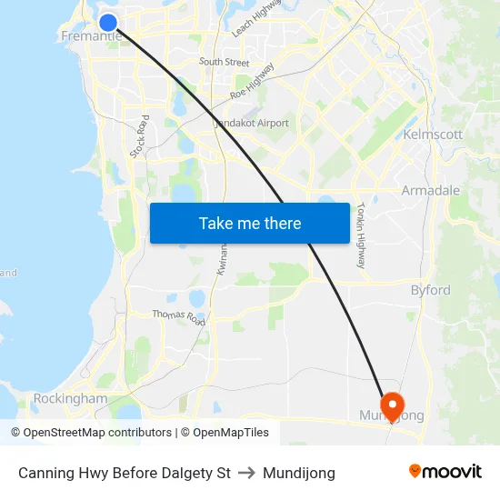 Canning Hwy Before Dalgety St to Mundijong map
