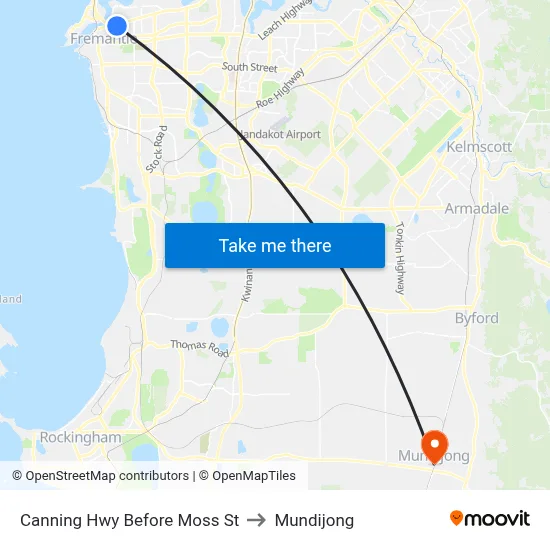 Canning Hwy Before Moss St to Mundijong map