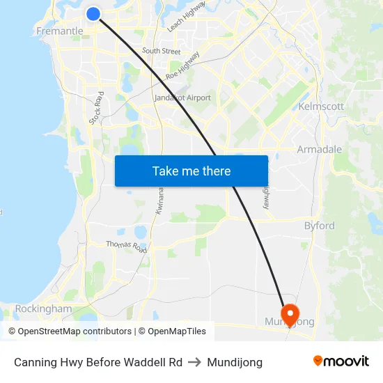 Canning Hwy Before Waddell Rd to Mundijong map