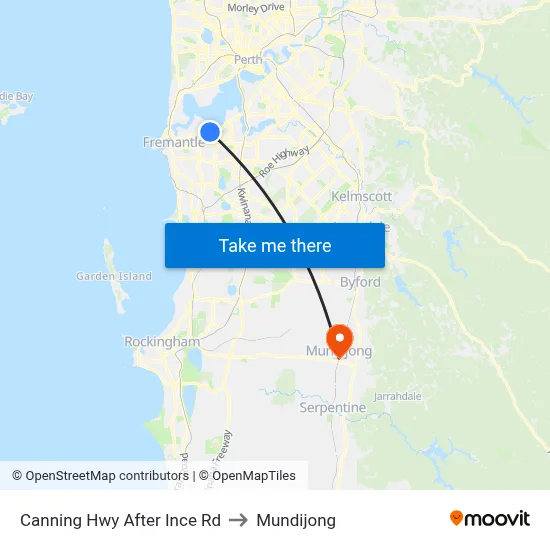 Canning Hwy After Ince Rd to Mundijong map