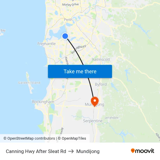 Canning Hwy After Sleat Rd to Mundijong map