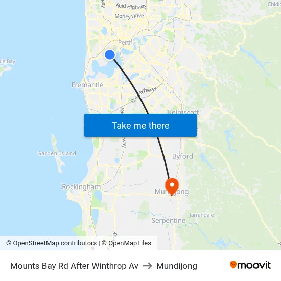 Mounts Bay Rd After Winthrop Av to Mundijong map