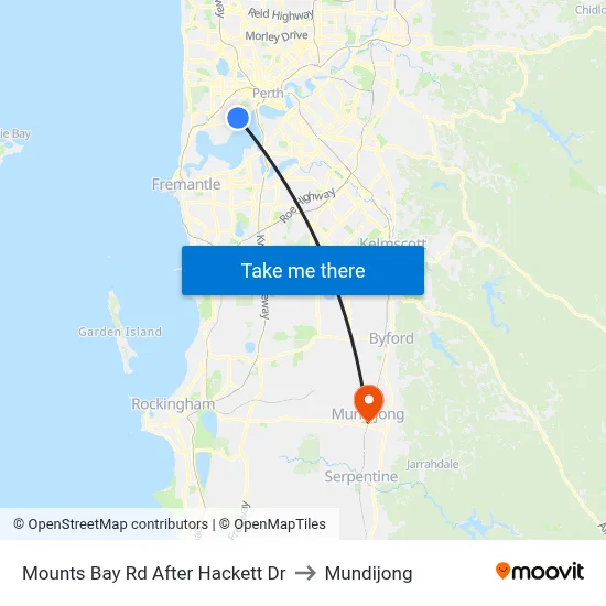 Mounts Bay Rd After Hackett Dr to Mundijong map