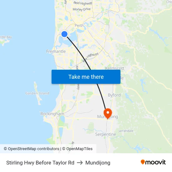 Stirling Hwy Before Taylor Rd to Mundijong map