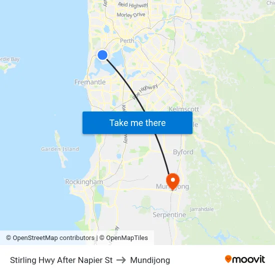 Stirling Hwy After Napier St to Mundijong map