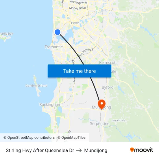 Stirling Hwy After Queenslea Dr to Mundijong map