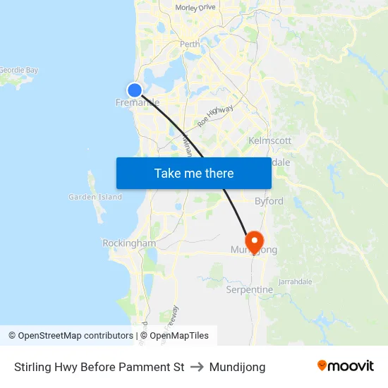 Stirling Hwy Before Pamment St to Mundijong map
