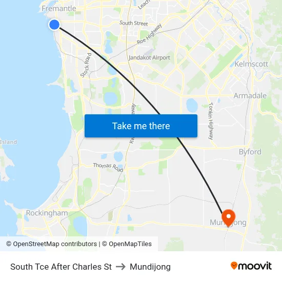South Tce After Charles St to Mundijong map