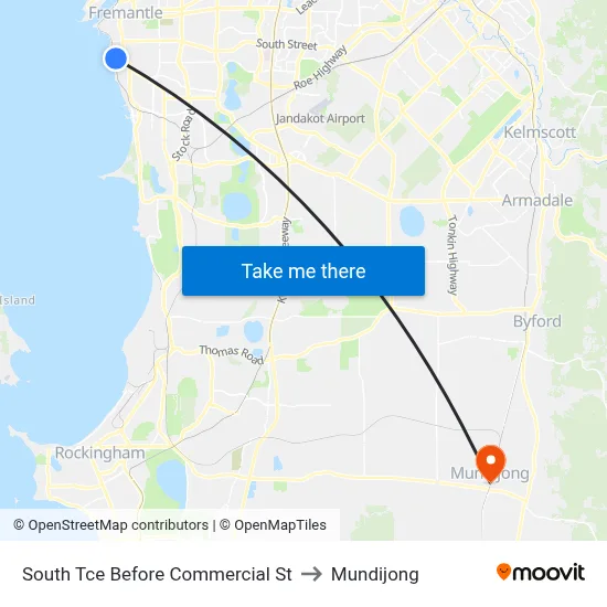 South Tce Before Commercial St to Mundijong map