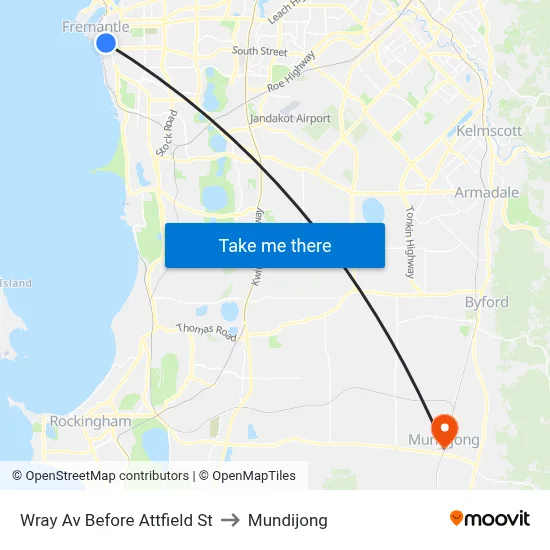 Wray Av Before Attfield St to Mundijong map