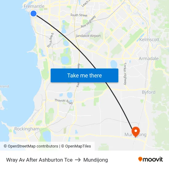 Wray Av After Ashburton Tce to Mundijong map