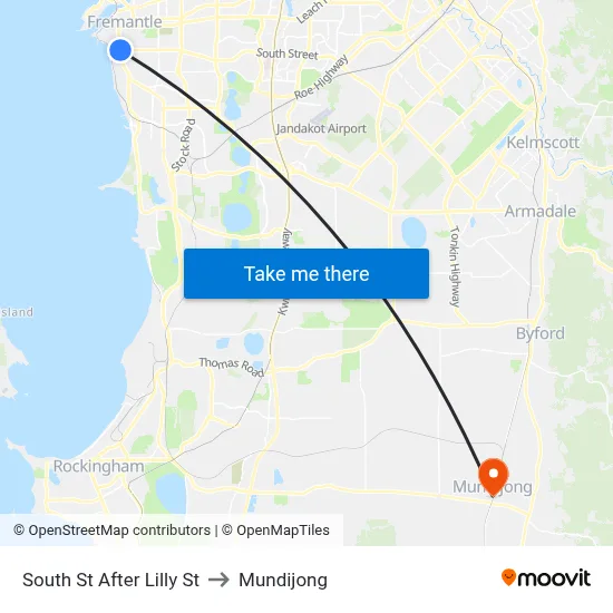 South St After Lilly St to Mundijong map