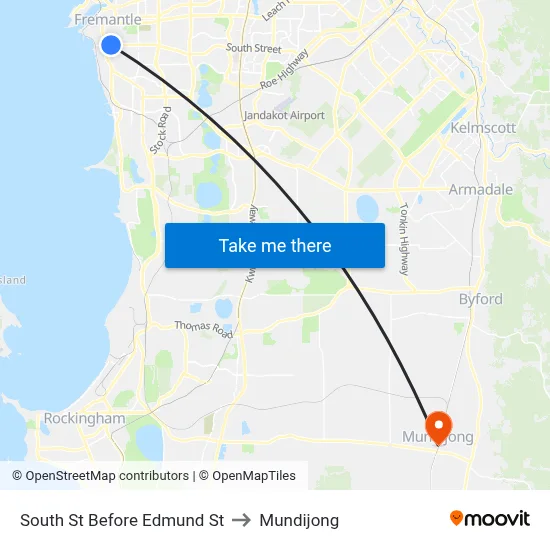 South St Before Edmund St to Mundijong map