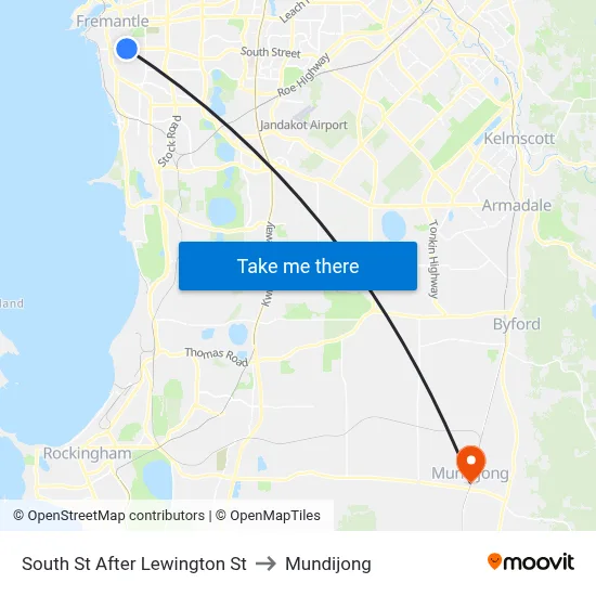 South St After Lewington St to Mundijong map