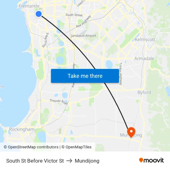South St Before Victor St to Mundijong map