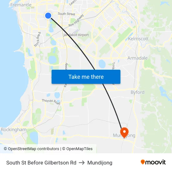 South St Before Gilbertson Rd to Mundijong map