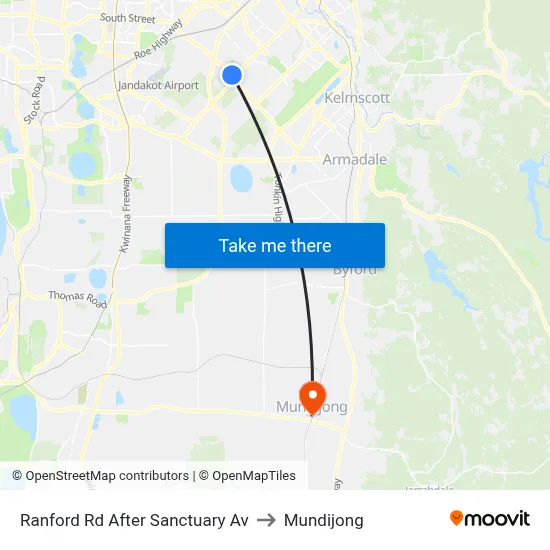 Ranford Rd After Sanctuary Av to Mundijong map