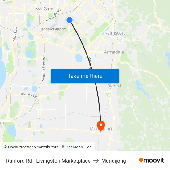 Ranford Rd - Livingston Marketplace to Mundijong map