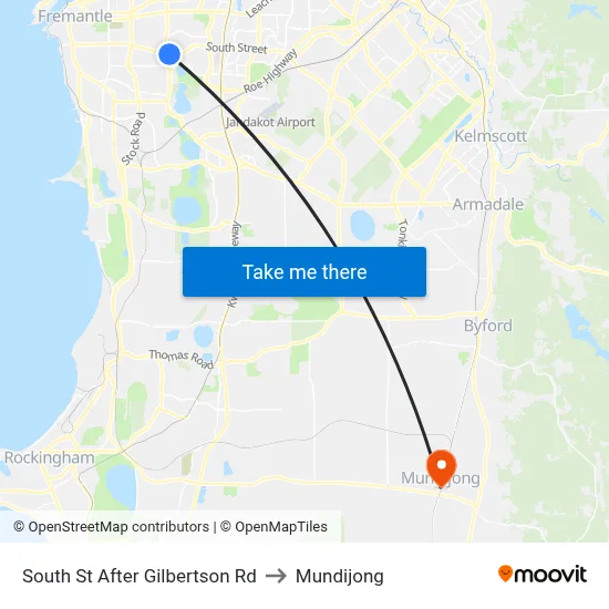 South St After Gilbertson Rd to Mundijong map