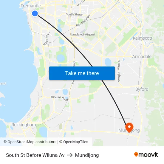 South St Before Wiluna Av to Mundijong map