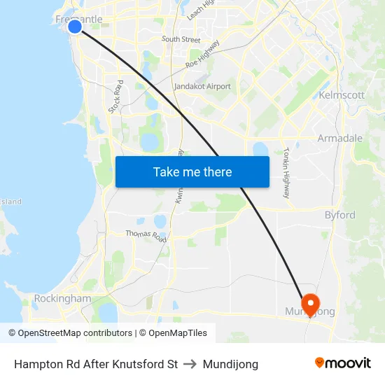 Hampton Rd After Knutsford St to Mundijong map