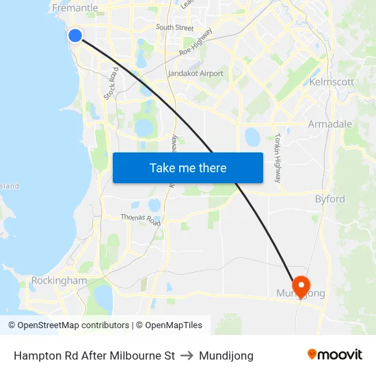 Hampton Rd After Milbourne St to Mundijong map