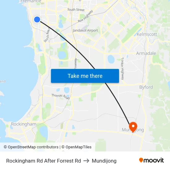 Rockingham Rd After Forrest Rd to Mundijong map