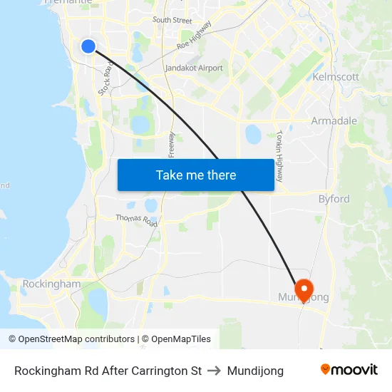 Rockingham Rd After Carrington St to Mundijong map