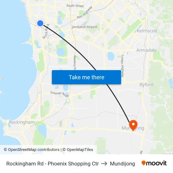 Rockingham Rd - Phoenix Shopping Ctr to Mundijong map