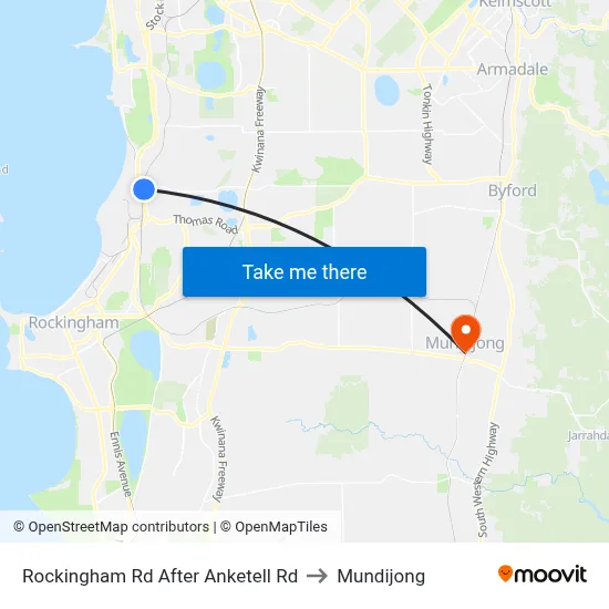 Rockingham Rd After Anketell Rd to Mundijong map
