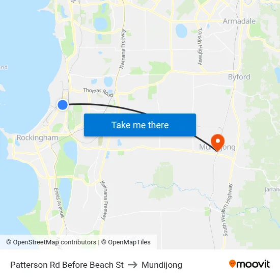 Patterson Rd Before Beach St to Mundijong map