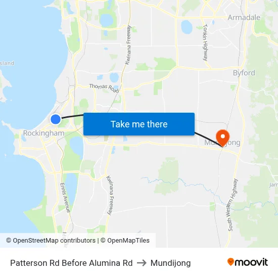 Patterson Rd Before Alumina Rd to Mundijong map