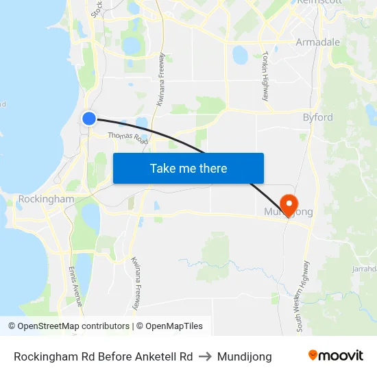 Rockingham Rd Before Anketell Rd to Mundijong map